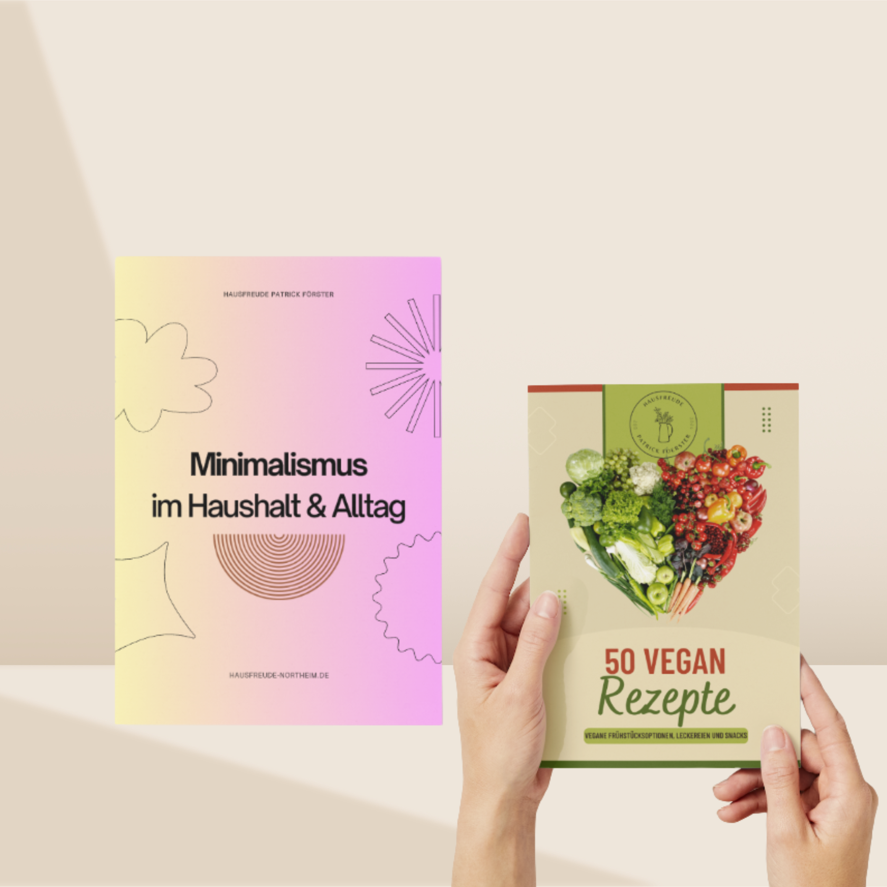 E-Books über Minimalismus und vegane Rezepte, ideal für eine gesunde Küche und Haushaltswaren.
