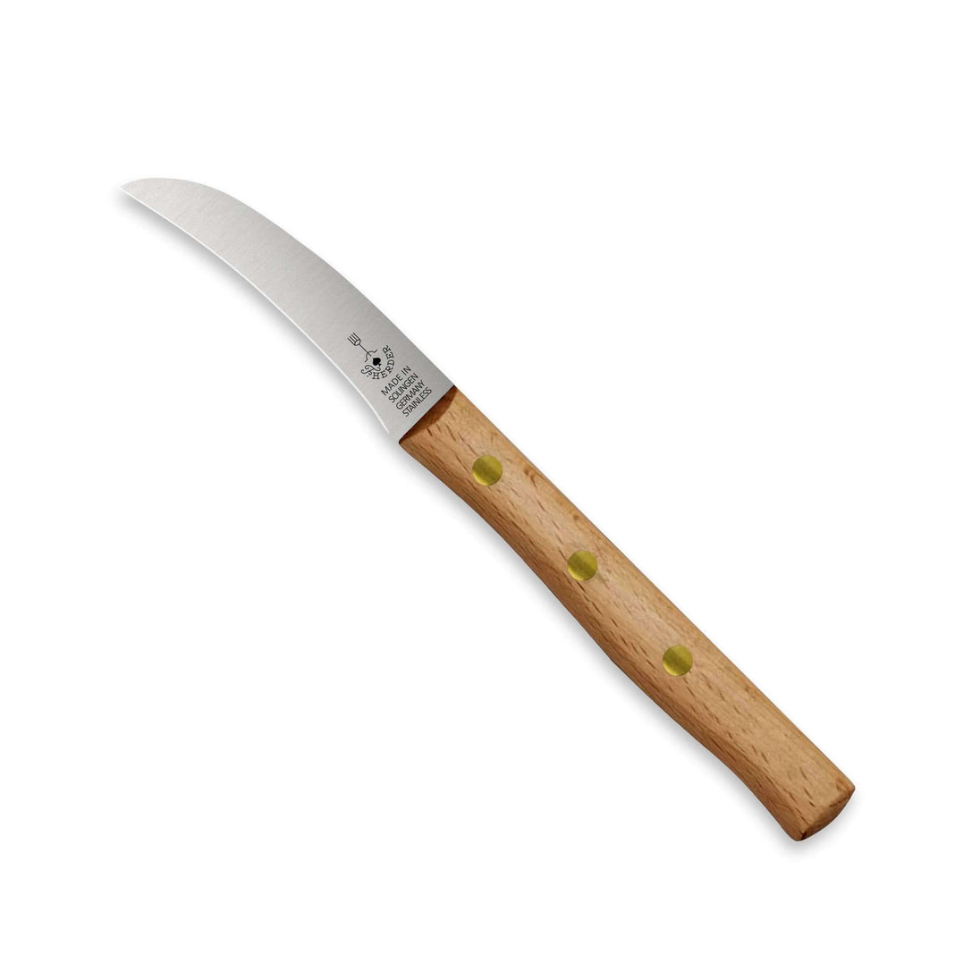 Zöppken Style Schälmesser aus Solingen mit ergonomischem Holzgriff und rostfreier Klinge für präzises Schneiden.