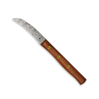 Zöppken Style Schälmesser aus Solingen mit rostfreier Klinge und ergonomischem Holzgriff für präzises Schneiden.