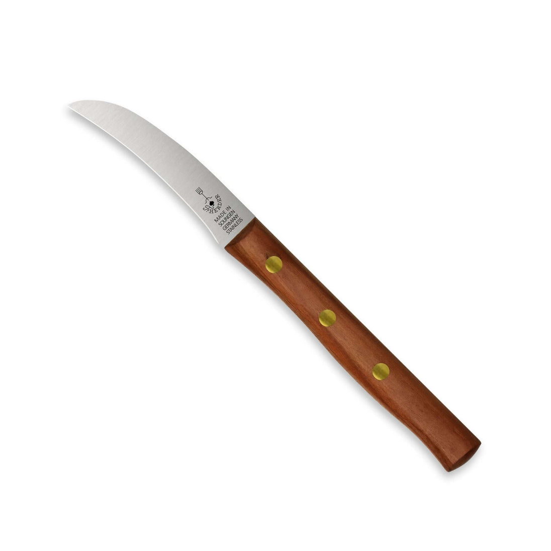 Zöppken Style Schälmesser aus Solingen mit ergonomischem Holzgriff und rostfreier Klinge für präzises Schneiden.