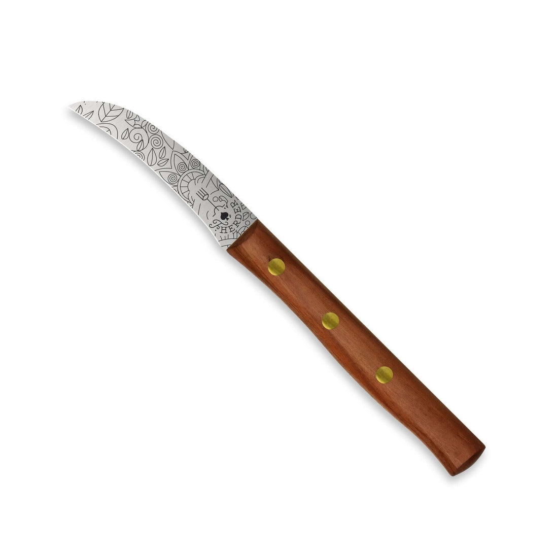 Zöppken Style Schälmesser aus Solingen mit ergonomischem Holzgriff und rostfreier Klinge.