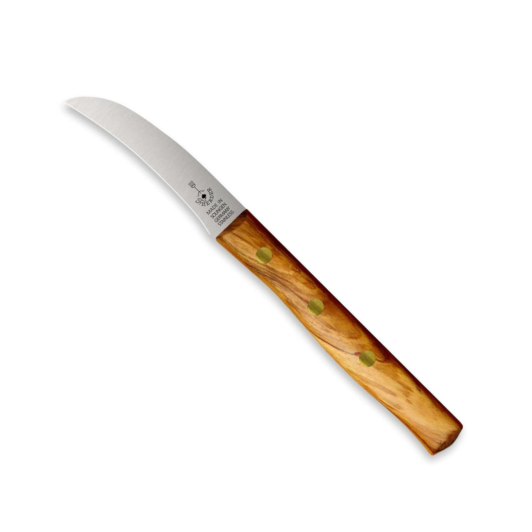 Zöppken Style Schälmesser aus Solingen mit ergonomischem Holzgriff und rostfreier Klinge, ideal für präzises Schälen.
