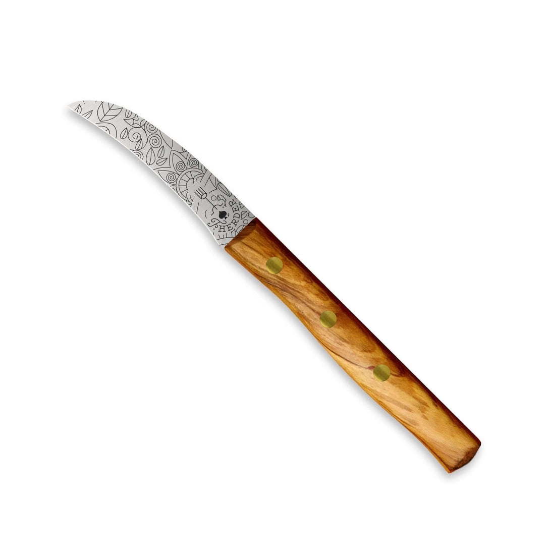 Zöppken Style Schälmesser aus Solingen mit ergonomischem Holzgriff und rostfreier Klinge für präzises Schälen.