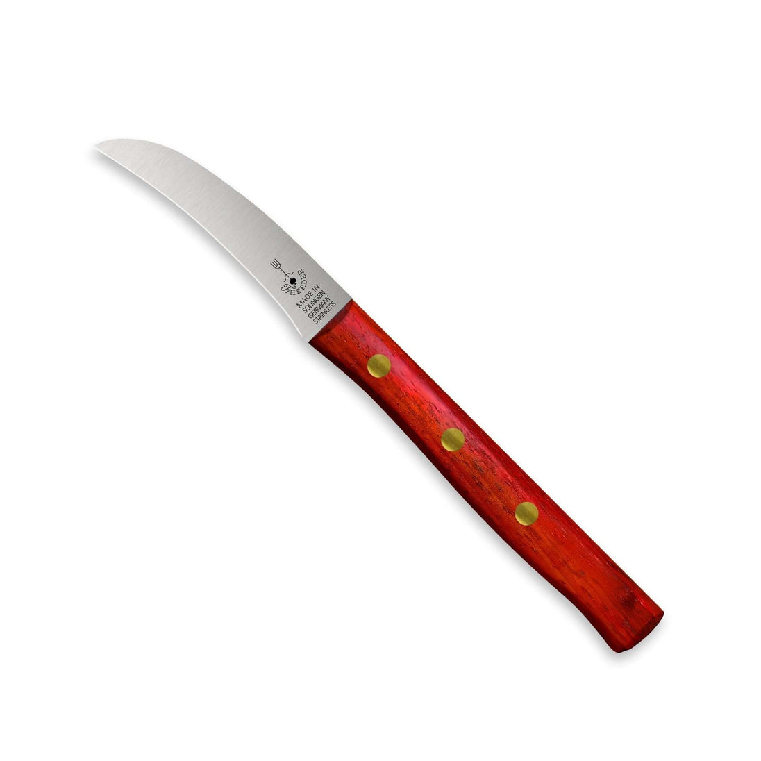 Zöppken Style Schälmesser aus Solingen mit ergonomischem Holzgriff und rostfreier Klinge, ideal zum Schälen und Schneiden.
