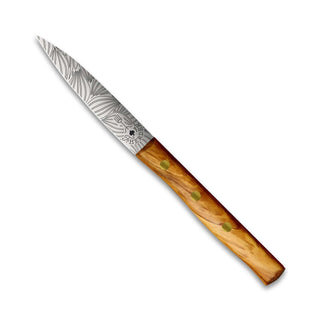 Zöppken Style Messer Mittelspitz mit kunstvoller Klinge und Holzgriff, rostfrei und handgefertigt in Solingen.