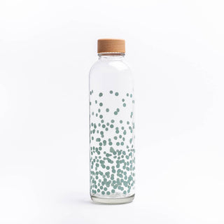 Trinkflasche PURE HAPPINESS mit türkisen Punkten, 0,7 l für unterwegs, stilvoll und funktional.