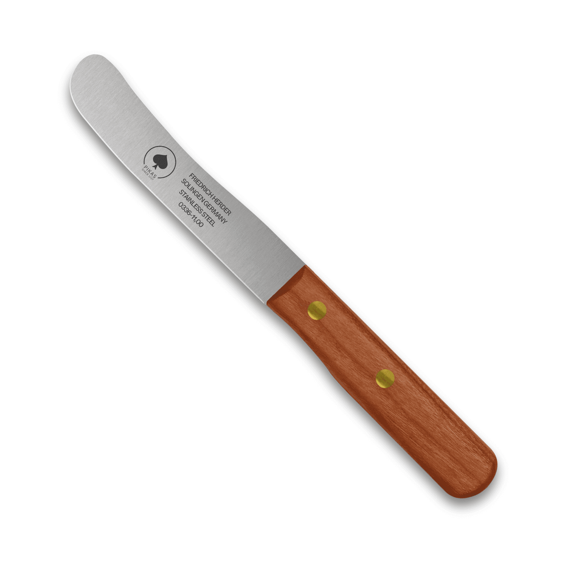 Buckelsmesser oder Frühstücksmesser aus Solingen mit Holzgriff und geschwungener Klinge, ideal für den Frühstückstisch.