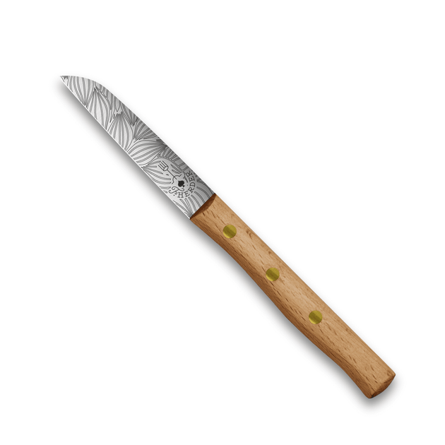 Rostfreies Gemüsemesser Zöppken aus Solingen mit elegantem Holzgriff und präziser Klinge für exaktes Schneiden.