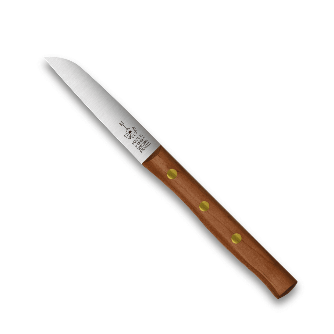 Gemüsemesser Zöppken Style mit rostfreier Klinge und ergonomischem Holzgriff aus edlem Nussbaum.