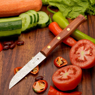 Gemüsemesser Zöppken mit edlem Holzgriff, perfekt zum Schneiden von Gemüse und Obst.