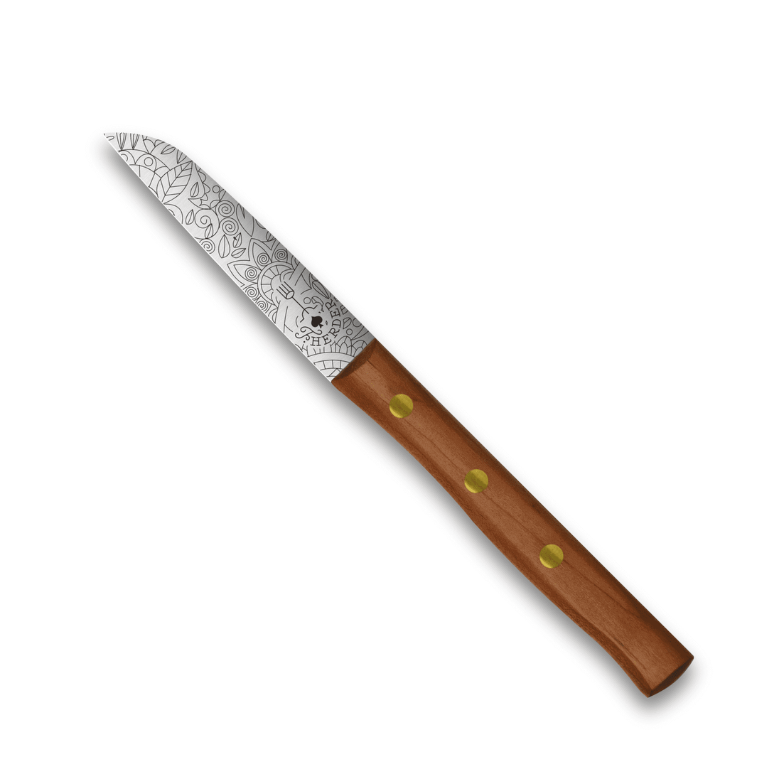 Gemüsemesser Zöppken Style mit rostfreier Klinge und ergonomischem Holzgriff aus edlem Holz.