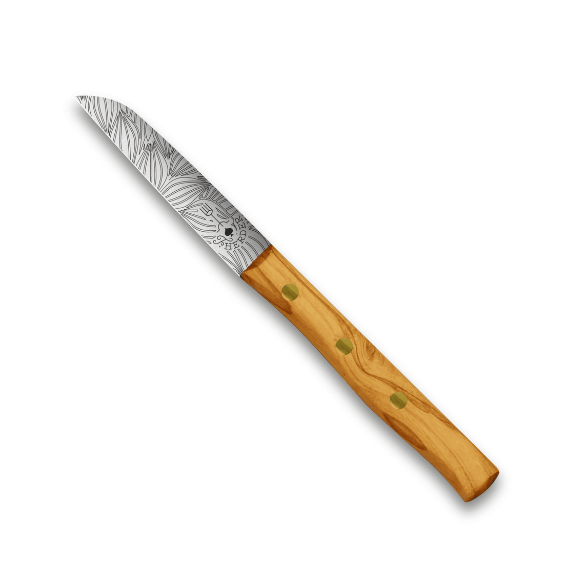 Gemüsemesser Zöppken Style mit edlem Holzgriff und rostfreier Klinge, ideal für präzise Schnitte.
