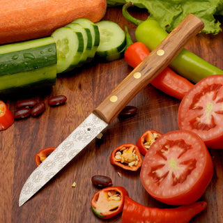 Gemüsemesser Zöppken Style aus Solingen mit Holzgriff, ideal zum Schneiden von Gemüse und Obst.