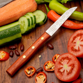 Gemüsemesser Zöppken aus Solingen mit edlem Holzgriff, ideal zum Schneiden von Gemüse und Obst.