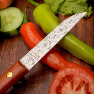 Gemüsemesser Zöppken Style aus Solingen mit edlem Holzgriff, ideal zum Schneiden von Gemüse und Obst.